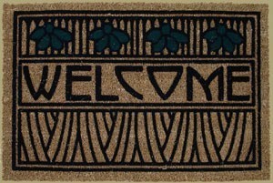 Welcome Mat in Iris Motif