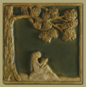 Children's Series Girl Reading Tile