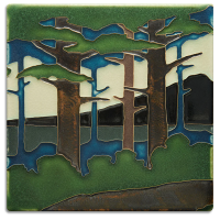 8" single Pine Landscape tile - Product Image