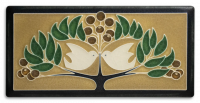 8" x 4" Green Oak Lovebirds tile