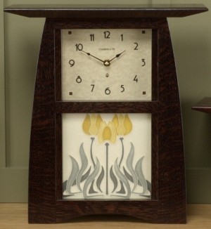 Arts & Crafts Mantle Clock with 6" x 6" Tile