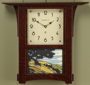 Arts & Crafts Wall Clock & California Oak tile - Product Image