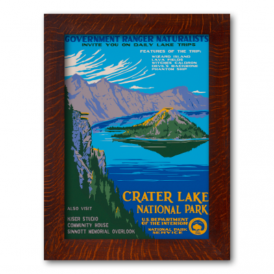 CRATER LAKE NATIONAL PARK, A Poster in the WPA tradition - Product Image