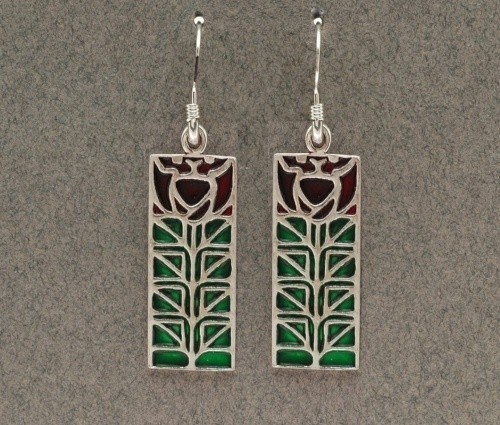 Dard Hunter Sterling Silver Enamel Jewelry design 206