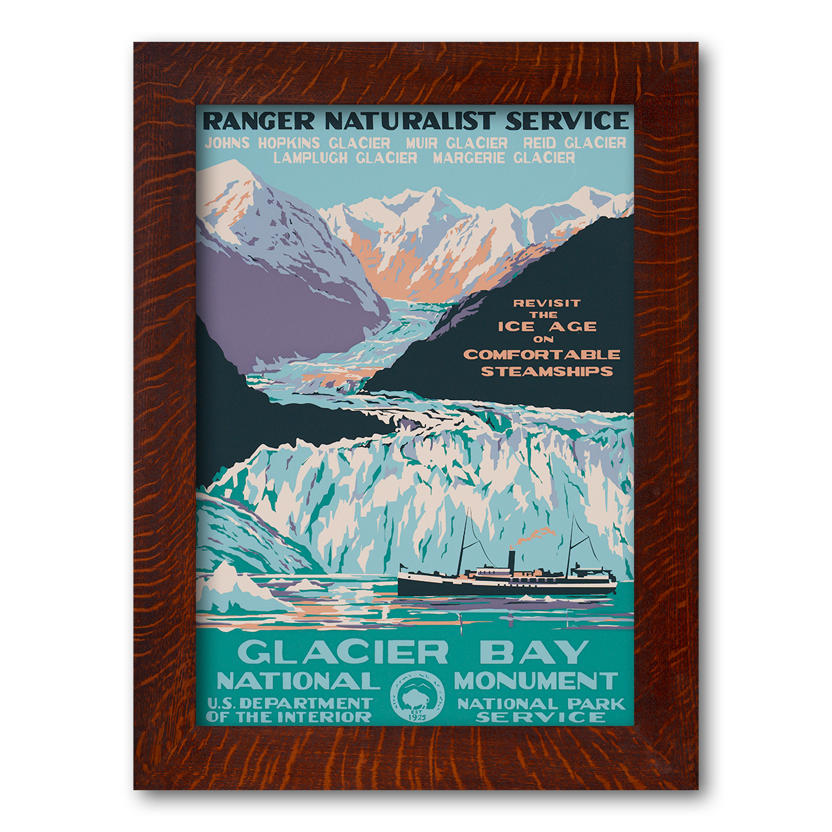 Art & Collectibles Digital Prints Framed WPA Style Wrangell‚ St.Elias