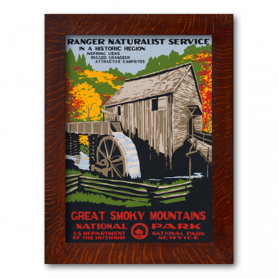 GREAT SMOKY MOUNTAINS MILL, A Poster in the WPA tradition