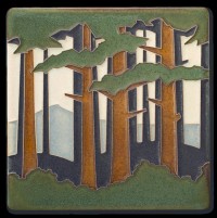 New 8 x 8 Pine Forest by Motawi Tileworks