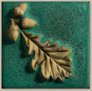 Oak Leaf & Acorns 4" Tile - Product Image