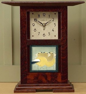 Prairie style 4" tile clock  - Product Image