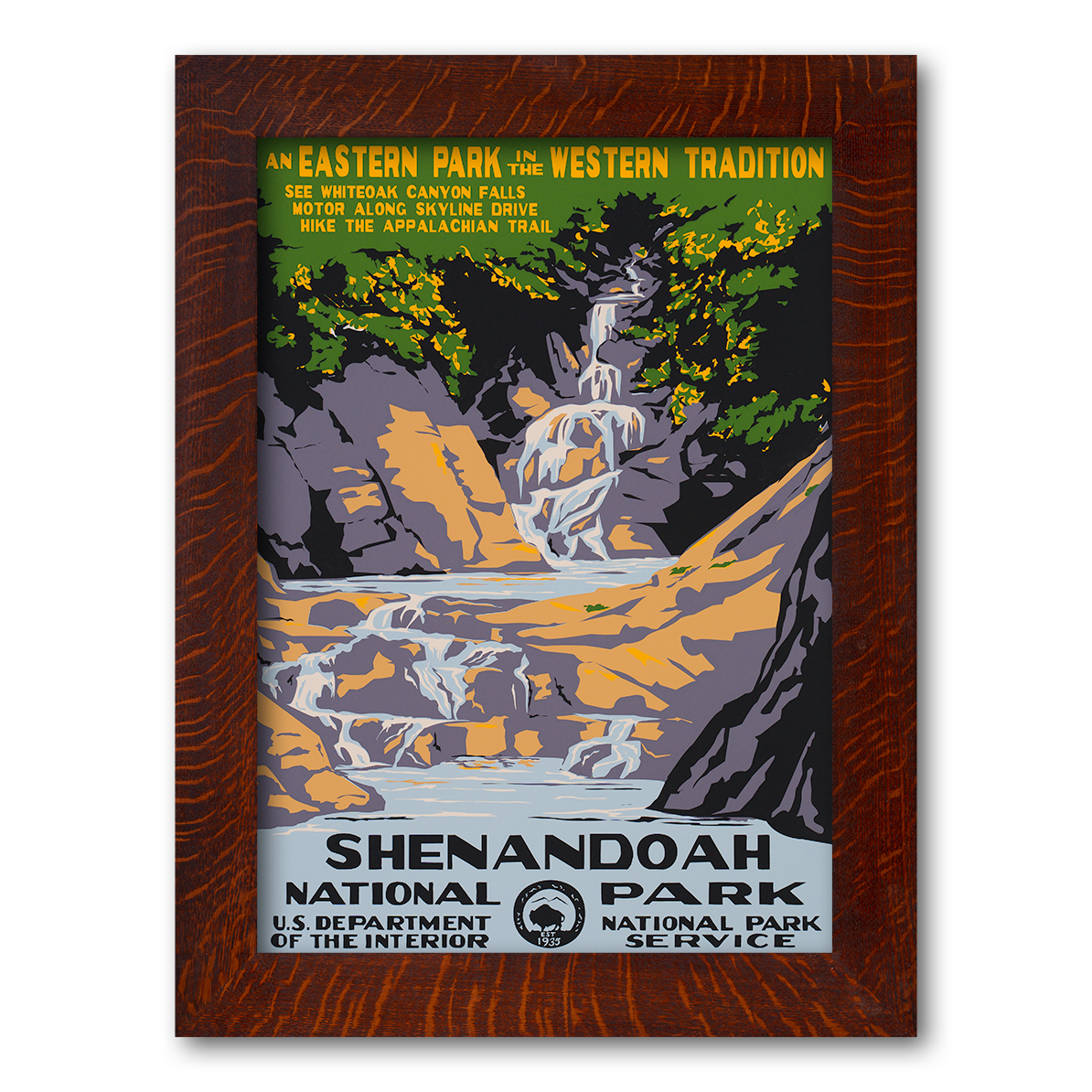 SHENANDOAH NATIONAL PARK, A Poster in the WPA tradition , Dard Hunter