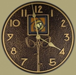 Wall Clock with Dard Hunter Rose - Product Image