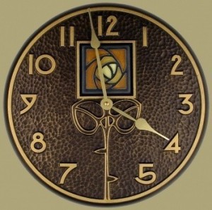 Wall Clock with Dard Hunter Rose