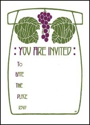 Letterpress Grape Cluster Invitation